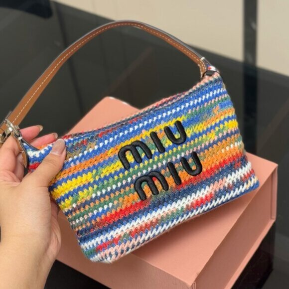 Miu Miu Handbags - NWT Miu Miu Crochet Rainbow Pouch